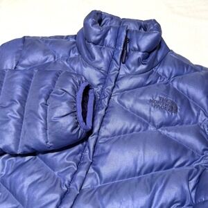 The North Face Womens Down Puffer Jacket‎ Coat 550 Fill Power Purple Medium